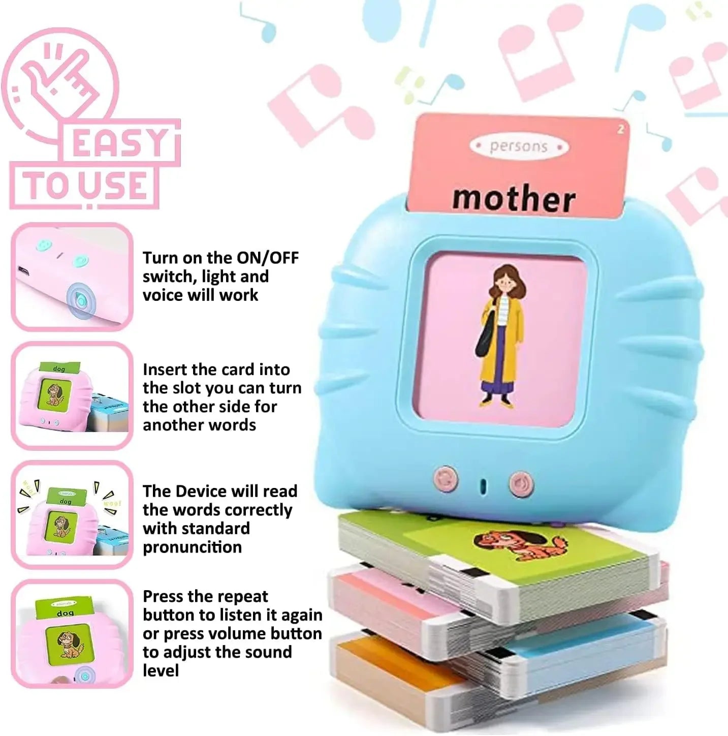 Early Education Flash Card Machine Learning Talking Language English Electronic Audio Book Toy Children Birthday Gift - KidsForEducation